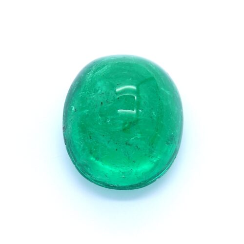 17.20ct Oval Cabochon Emerald, Colombia - 16.77 x 14.56 x 10.68mm