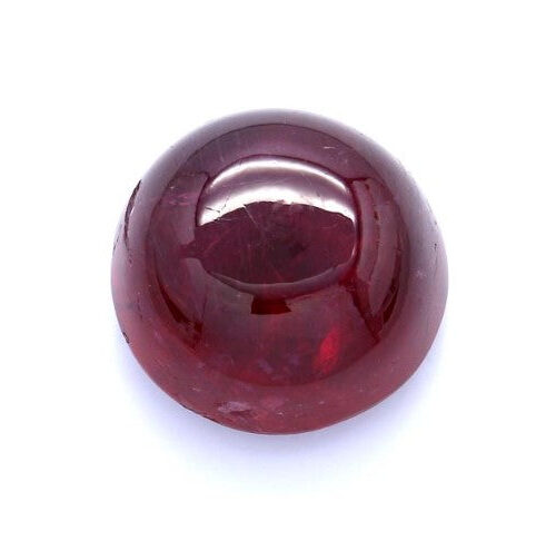 24.65ct Purplish Red, Round Cabochon Ruby, No Heat + Oil, East Africa - 15.74 -15.87 x 8.88mm