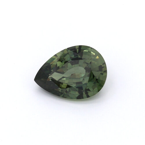 4.12ct Yellowish Green, Pear Shape Sapphire, No Heat, Madagascar - 12.08 x 8.81 x 5.21mm
