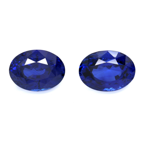 44.75ct Royal Blue, Oval Sapphire Pair, Sri Lanka - 19.9 x 13.8mm