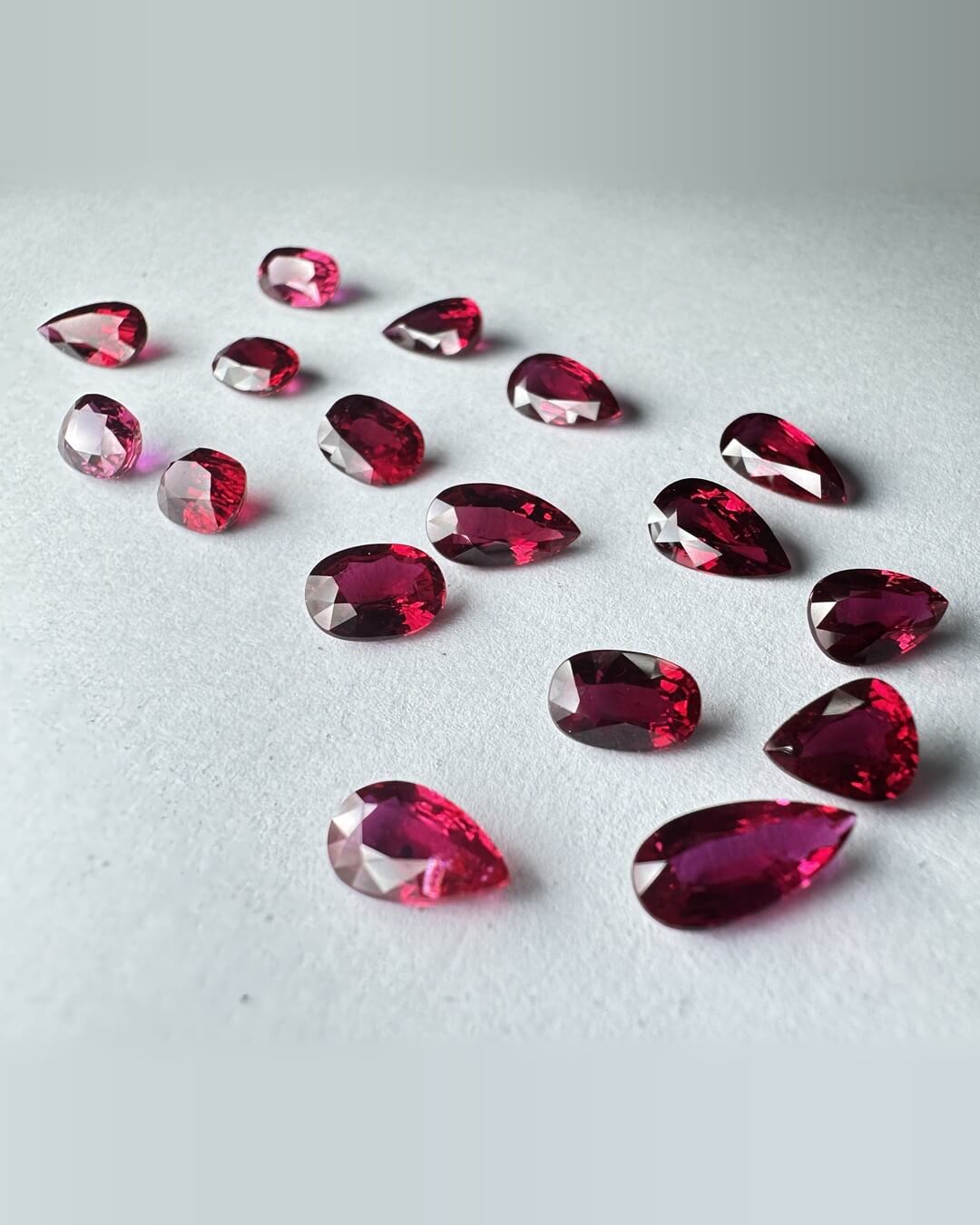 matched pear-shape rubies